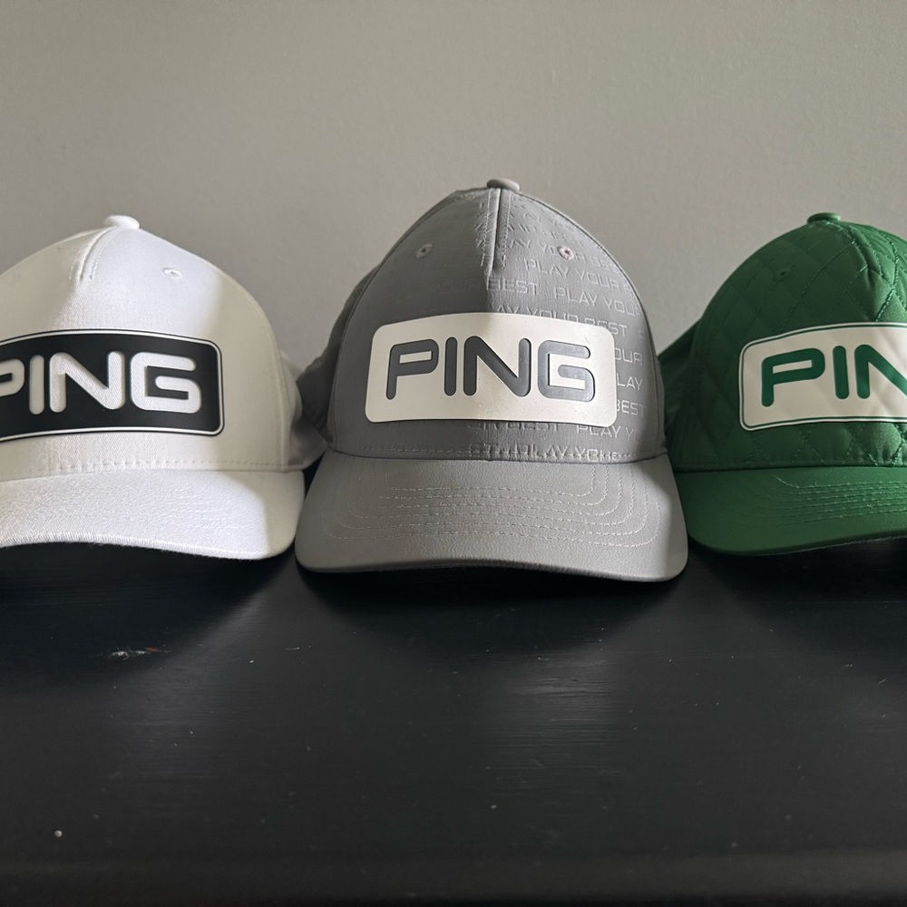 Ping Golf Cap Trio - White, Gray, Green